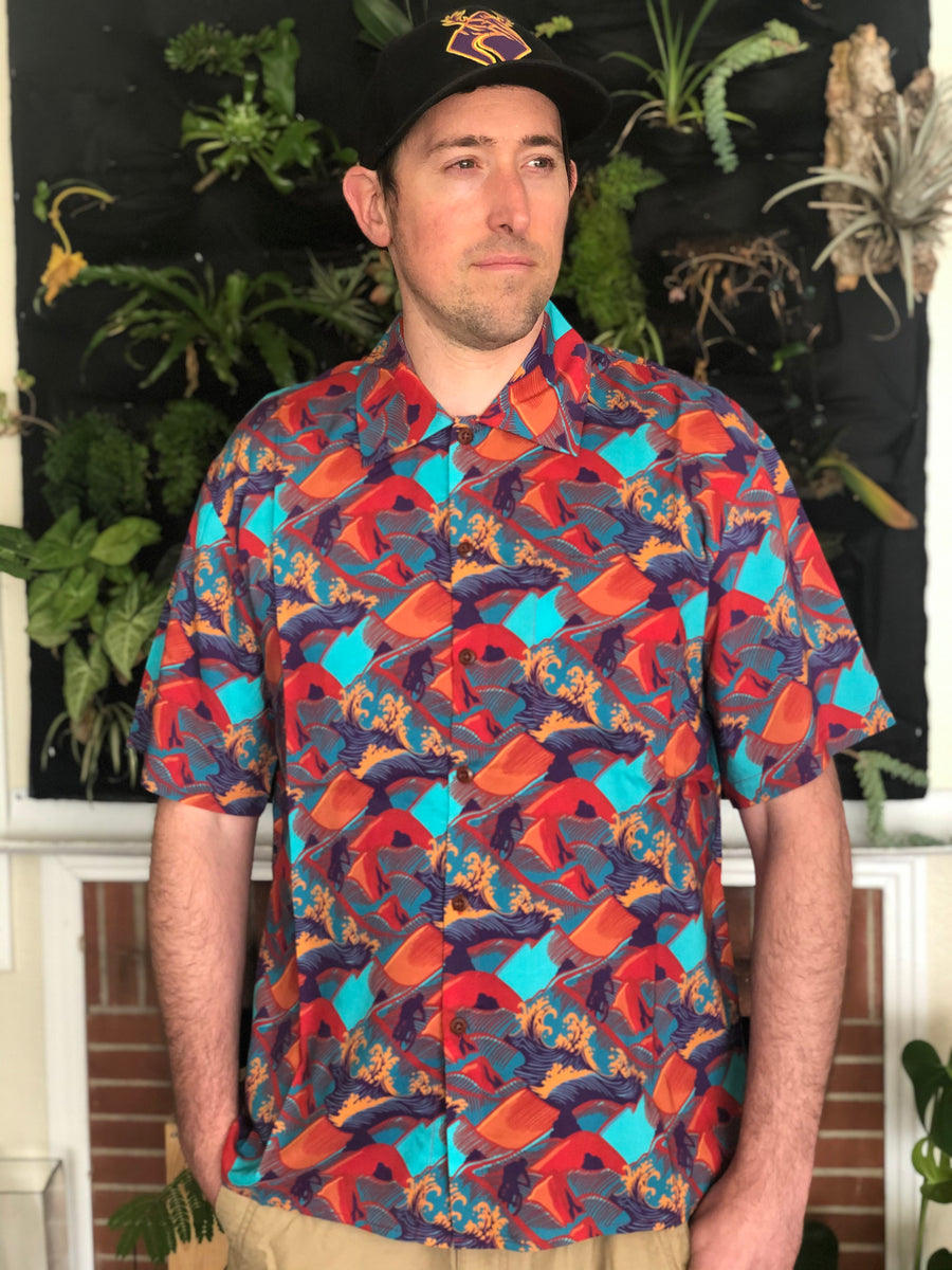 Mountain Bike Orange Tropical Hawaiian Shirt Tropical Gift Racing Beach  Tropical Bicycle Hawaiian Shirt at  Men's Clothing store