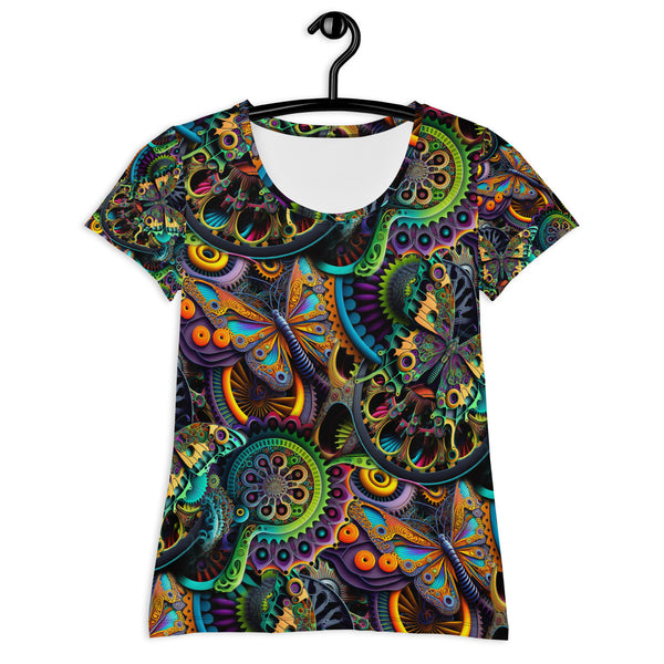 Butterfly Gears - All-Over Print Women's Athletic T-shirt